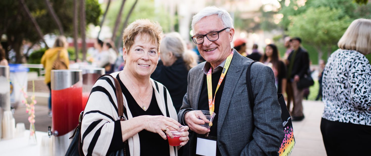 Judith Smith, Founding Dean for the UCLA Herb Alpert School of Music, with conference guest, David Alpaugh. Photo credit: Stanley Wu